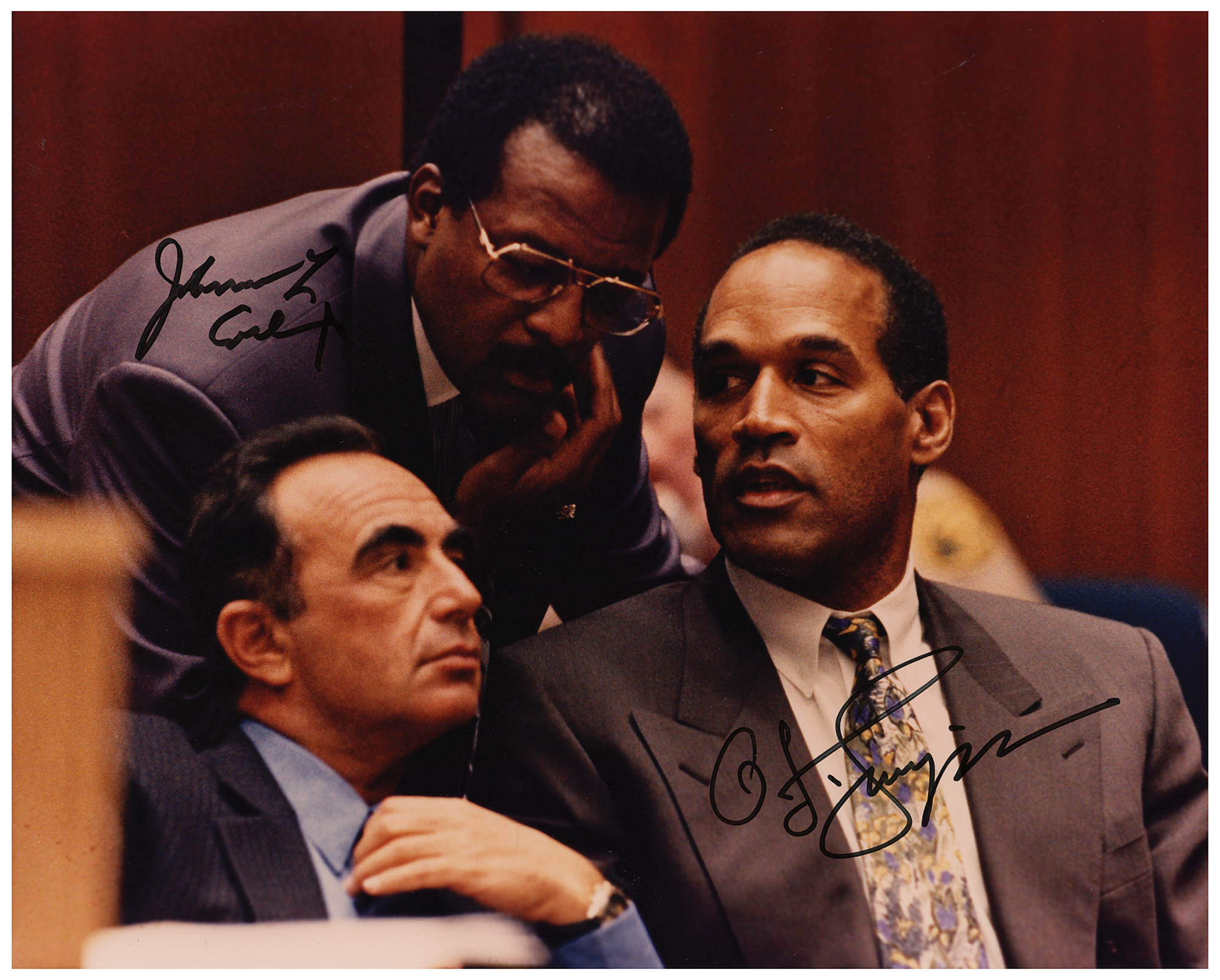 Lot #368 O. J. Simpson and Johnnie Cochran Signed Photograph