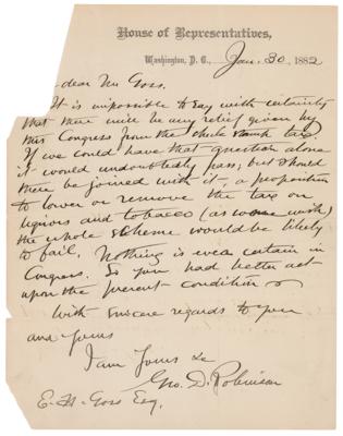 Lot #248 Lizzie Borden: George D. Robinson Autograph Letter Signed