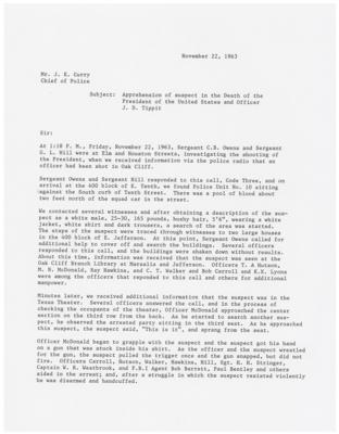 Lot #314 Kennedy Assassination: Oswald Captors Signed Souvenir Typescript