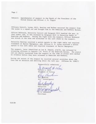 Lot #314 Kennedy Assassination: Oswald Captors Signed Souvenir Typescript - Image 2