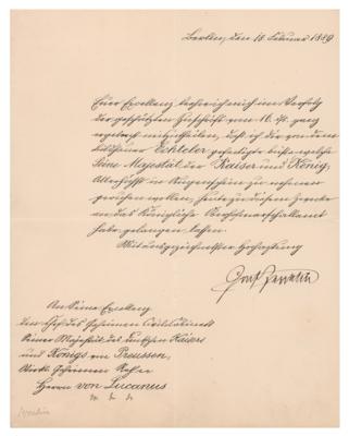 Lot #482 Graf Ferdinand von Zeppelin Letter Signed
