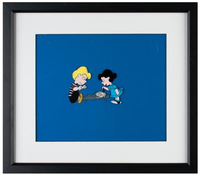 Lot #1049 Schroeder and Lucy production cels from a Peanuts cartoon - Image 1