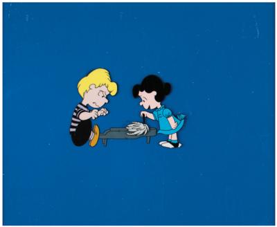 Lot #1049 Schroeder and Lucy production cels from a Peanuts cartoon - Image 2