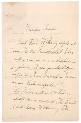 Lot #714 Clara Schumann Autograph Letter Signed