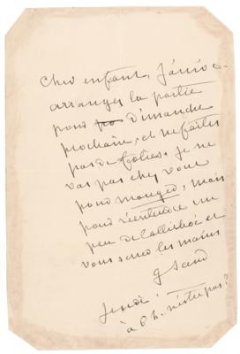 Lot #671 George Sand Autograph Letter Signed - Image 1