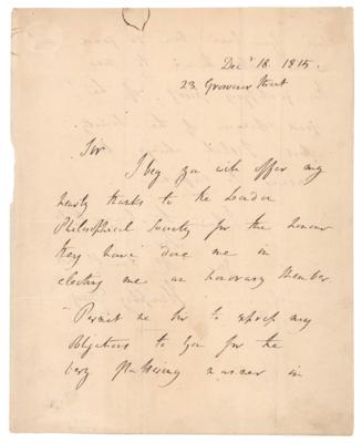 Lot #270 Humphry Davy Autograph Letter Signed