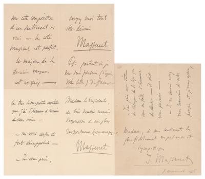 Lot #709 Jules Massenet (3) Autograph Letters Signed