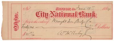 Lot #128 William McKinley Signed Check