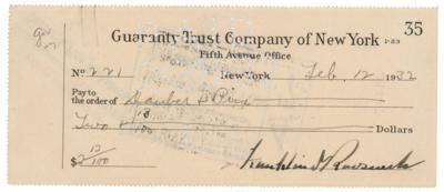 Lot #38 Franklin D. Roosevelt Signed Check