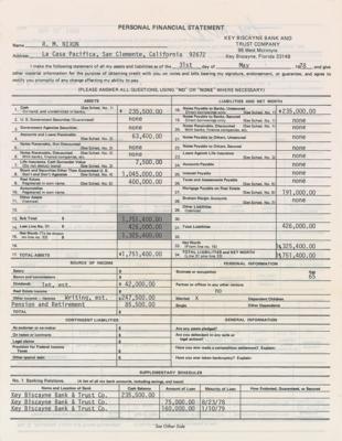 Lot #66 Richard Nixon Document Signed - Image 1