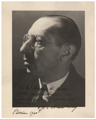 Lot #688 Igor Stravinsky Signed Photograph