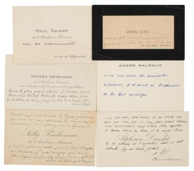 Lot #648 French Writers (6) Annotated Visiting Cards - Image 1
