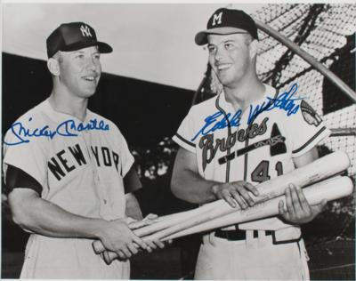 Lot #900 Mickey Mantle and Eddie Mathews Signed Photograph - Image 1