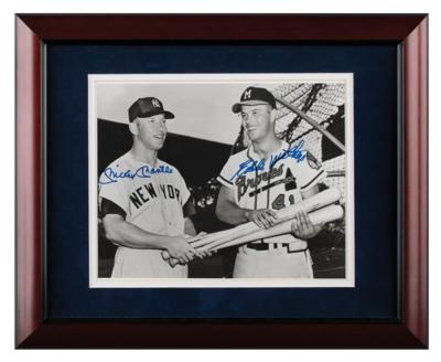Lot #900 Mickey Mantle and Eddie Mathews Signed Photograph - Image 2