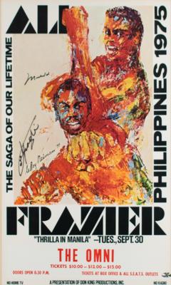 Lot #844 Muhammad Ali and Joe Frazier Signed 'Thrilla in Manila' Poster