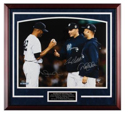 Lot #930 NY Yankees: Rivera, Jeter, and Pettitte Signed Oversized Photograph