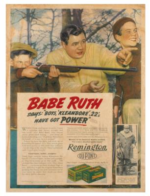 Lot #938 Babe Ruth 1938 Remington Window Poster