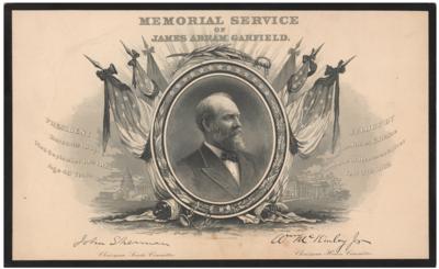 Lot #112 James A. Garfield Congressional Memorial Card - Image 1