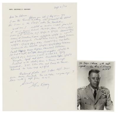 Lot #441 George C. Kenney Signed Photograph and Autograph Letter Signed - Image 1