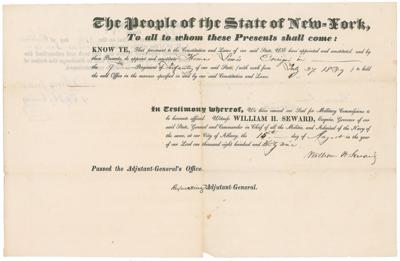 Lot #366 William Seward Document Signed