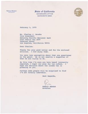 Lot #142 Ronald Reagan Typed Letter Signed