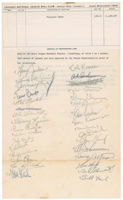 Lot #880 Chicago Cubs: 1965 Team-Signed Document