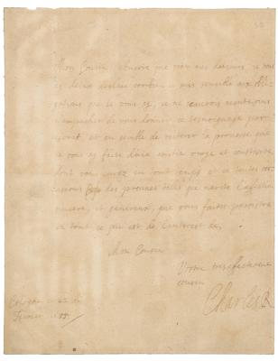 Lot #206 King Charles II Autograph Letter Signed