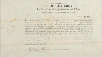 Lot #289 Elbridge Gerry Document Signed