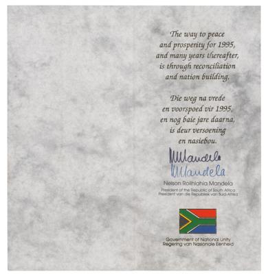 Lot #185 Nelson Mandela Signed Greeting Card