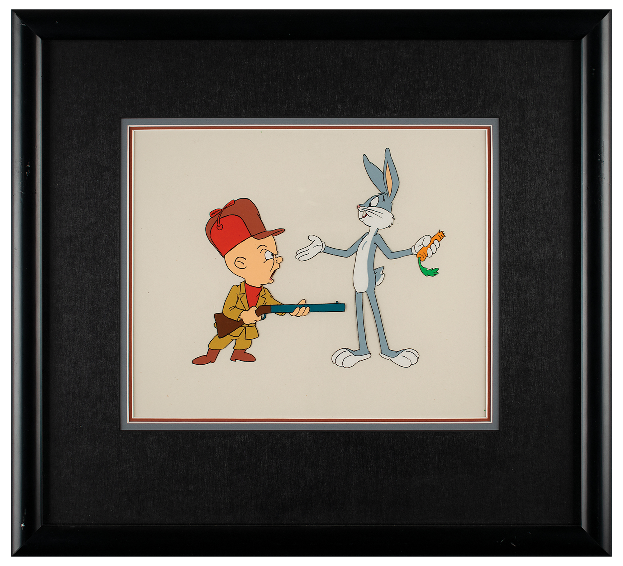 Bugs Bunny And Elmer Fudd Production Cel From A Looney Tunes Cartoon