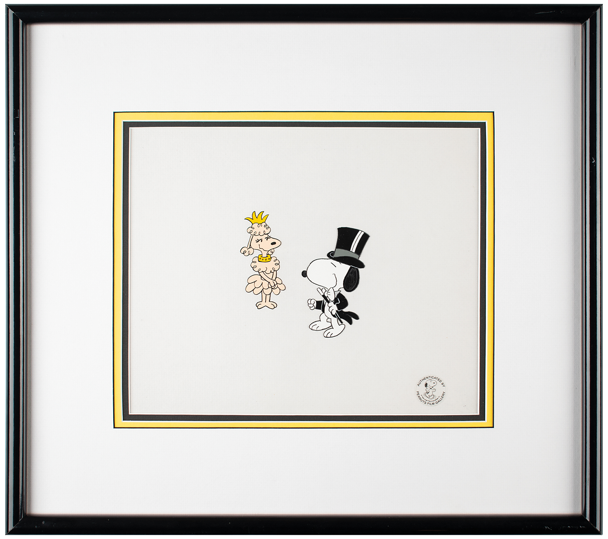 Lot #1200 Snoopy and Poodle original production cel from It's Your 20th Television Anniversary, Charlie Brown