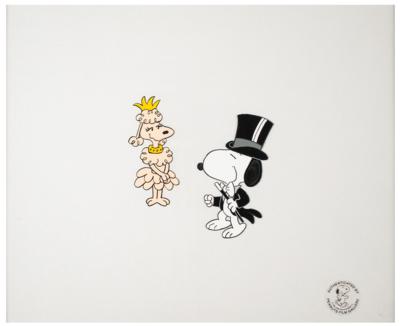 Lot #1200 Snoopy and Poodle original production cel from It's Your 20th Television Anniversary, Charlie Brown - Image 2