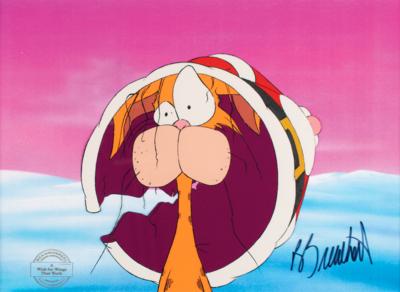 Lot #1055 Bill the Cat production cel from A Wish for Wings That Work signed by Berke Breathed - Image 1
