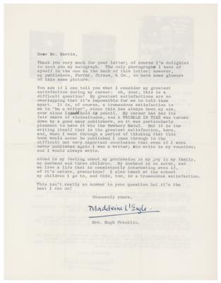 Lot #653 Madeleine L'Engle Typed Letter Signed