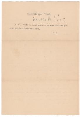 Lot #310 Helen Keller Typed Letter Signed - Image 2
