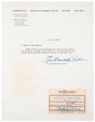 Lot #585 Buckminster Fuller (4) Signed Items as Part of the Roger W. Stoller Design Archive - Image 5