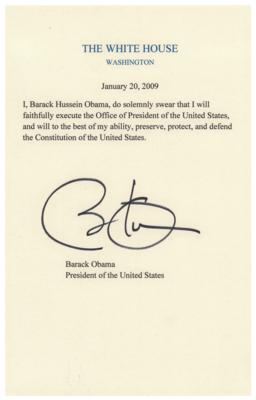 Lot #136 Barack Obama Signed Mock Oath of Office