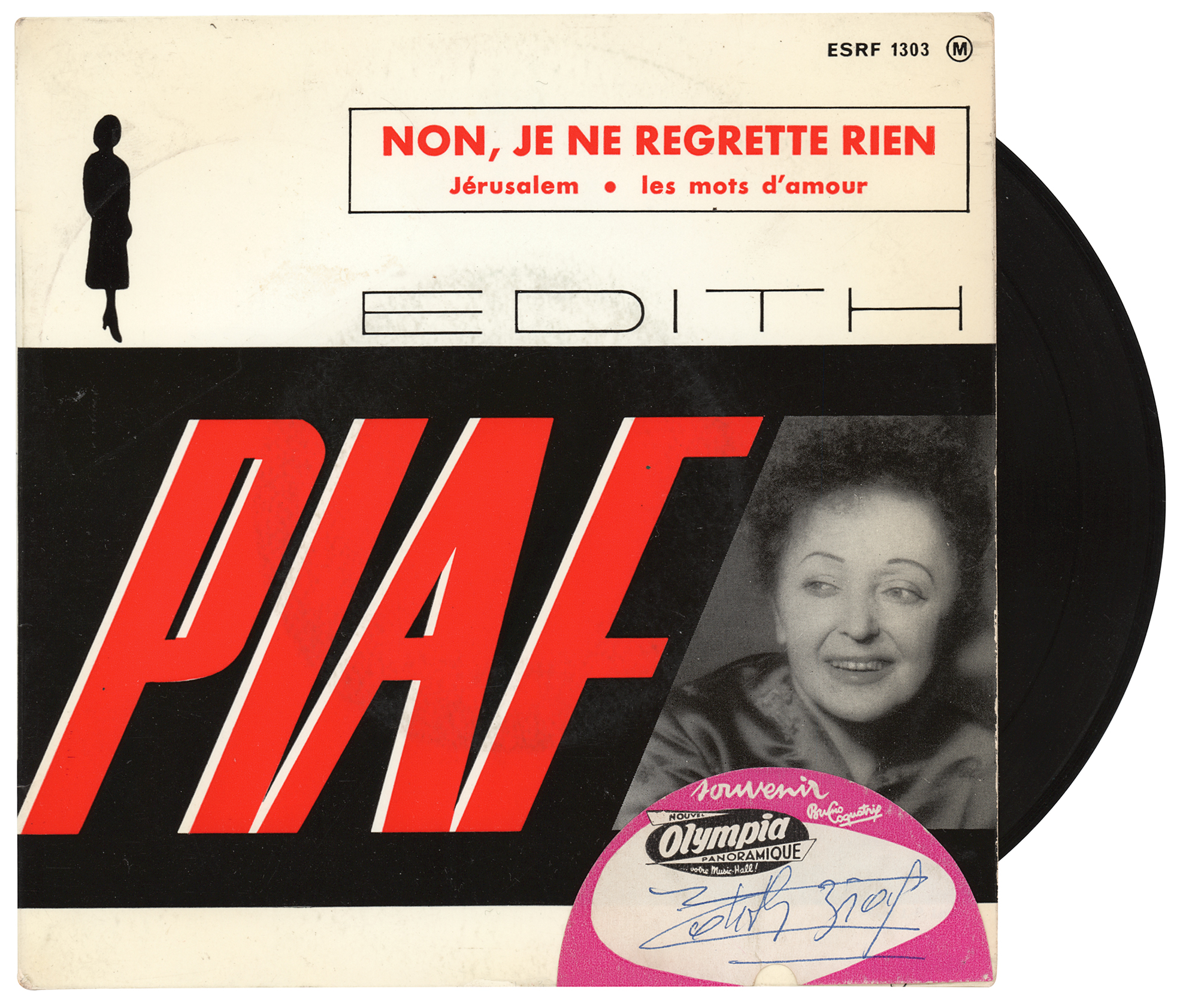 Lot #725 Edith Piaf Signed Record