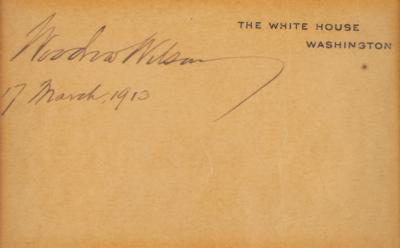 Lot #167 Woodrow Wilson Signed White House Card - Image 2