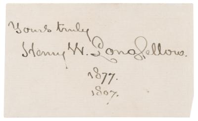 Lot #658 Henry Wadsworth Longfellow Signature