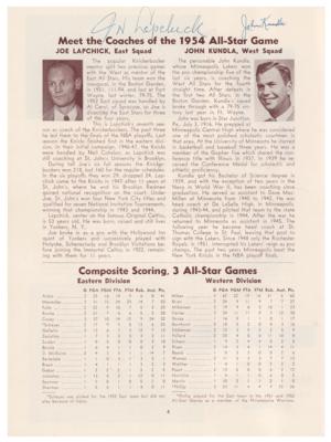 Lot #874 Basketball: 1954 All-Stars Signed Program - Image 2