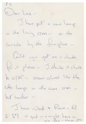 Lot #123 Jacqueline Kennedy Autograph Letter Signed