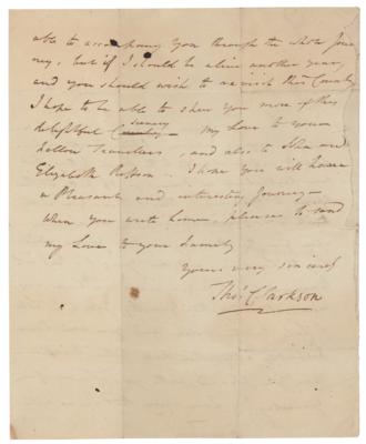 Lot #264 Thomas Clarkson Autograph Letter Signed - Image 2