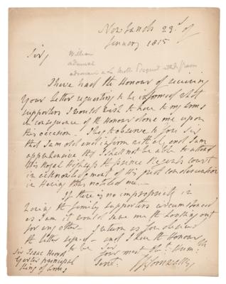 Lot #421 William Cornwallis Autograph Letter Signed - Image 1