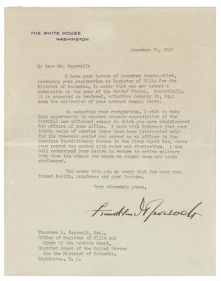 Lot #39 Franklin D. Roosevelt Typed Letter Signed as President