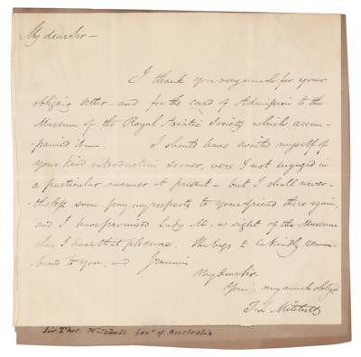 Lot #327 Thomas Livingstone Mitchell Autograph Letter Signed - Image 1