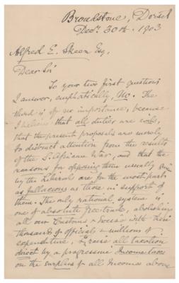 Lot #199 Alfred Wallace Autograph Letter Signed