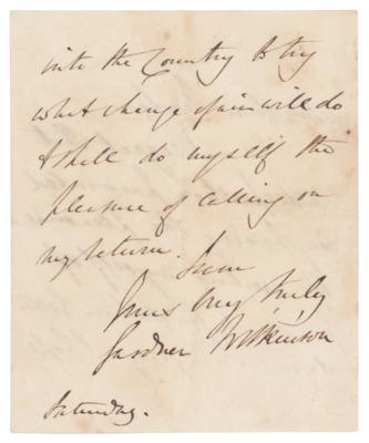 Lot #392 John Gardner Wilkinson Autograph Letter Signed - Image 2