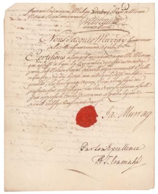 Lot #203 James Murray Document Signed