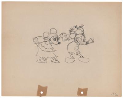 Lot #1063 Mickey and Minnie Mouse production drawing from Mickey's Mellerdrammer - Image 1